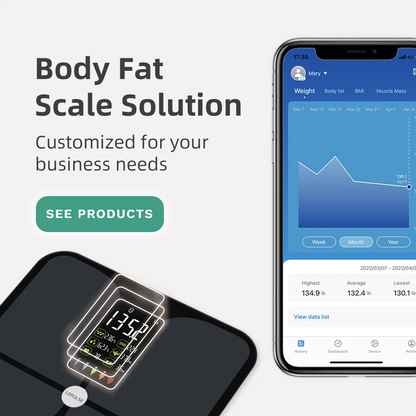 Viatom 3-250kg/6lb-550lb Best Smart Scales in Smart Health and Fitness Bluetooth Body Fat Scale Body Mass Index Scales