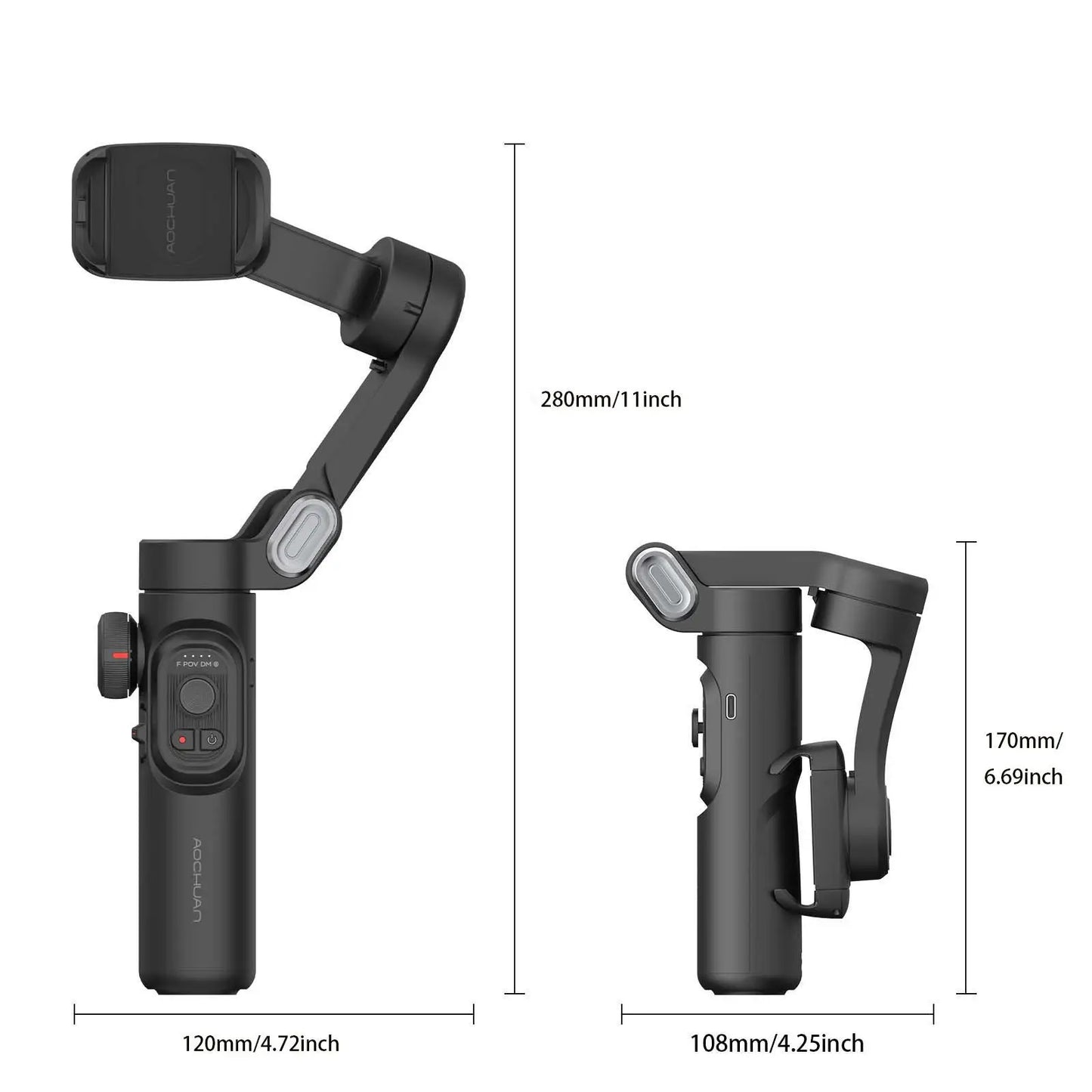 AOCHUAN 3-assige handheld gimbal-stabilisator voor smartphone met invullicht voor iPhone Android Face Tracking Vlog Smart XE2025-11-09 11:26:11